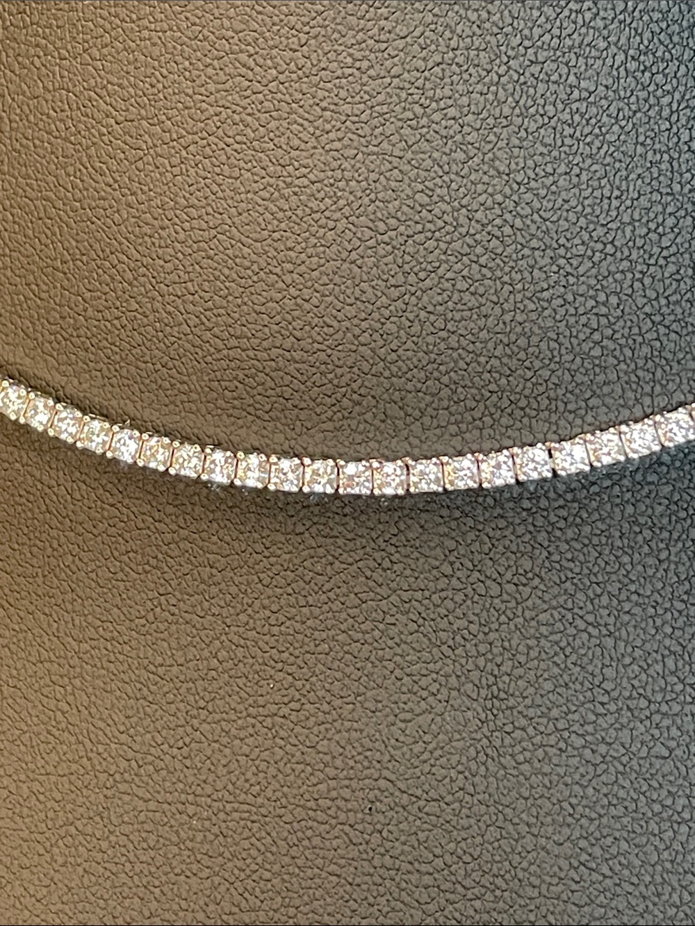 925 Sterling Silver CZ Choker Tennis Necklace Length 15” - Picture 10 of 11